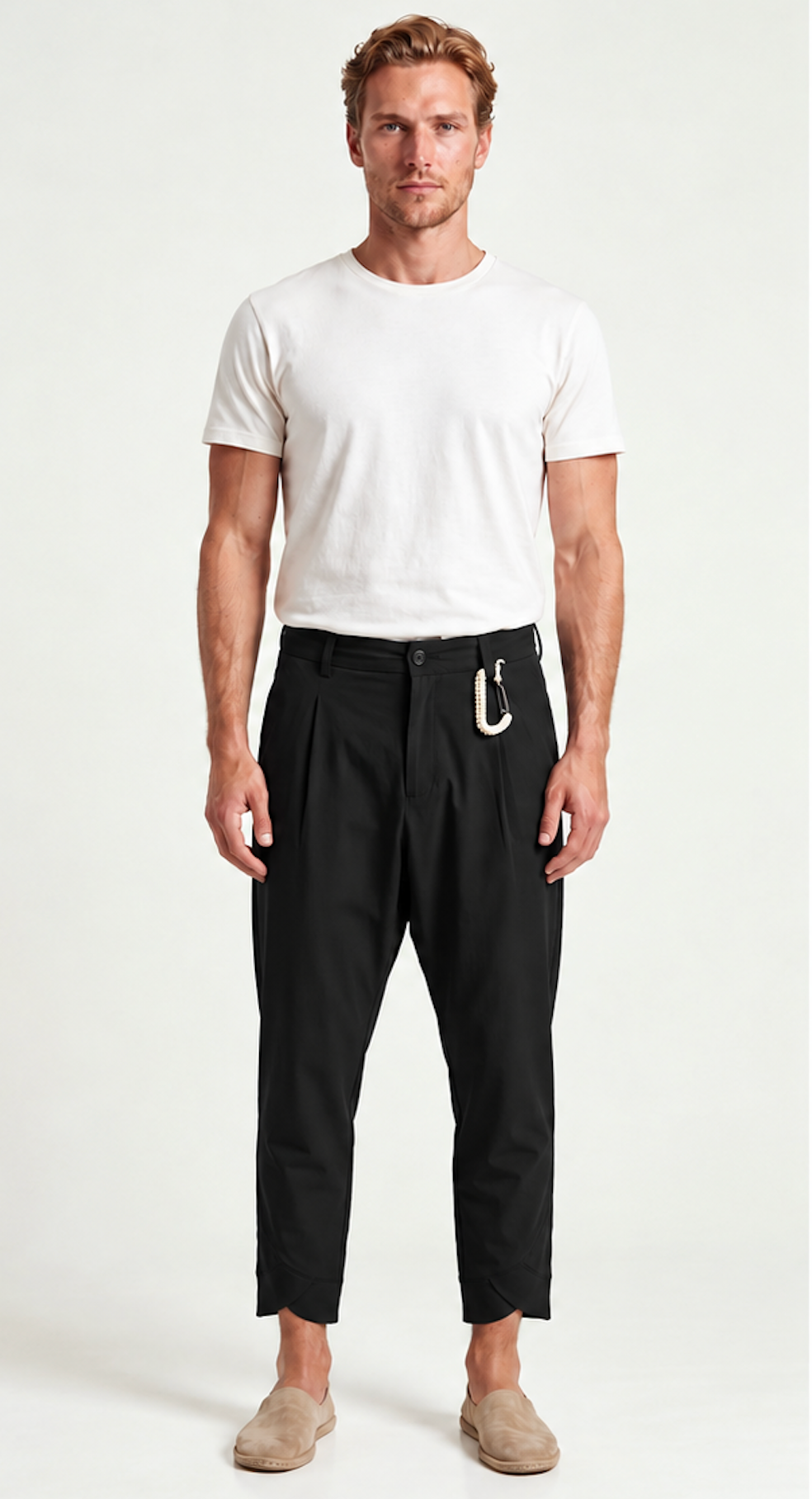 Single-Pleat Harem Casual Pants