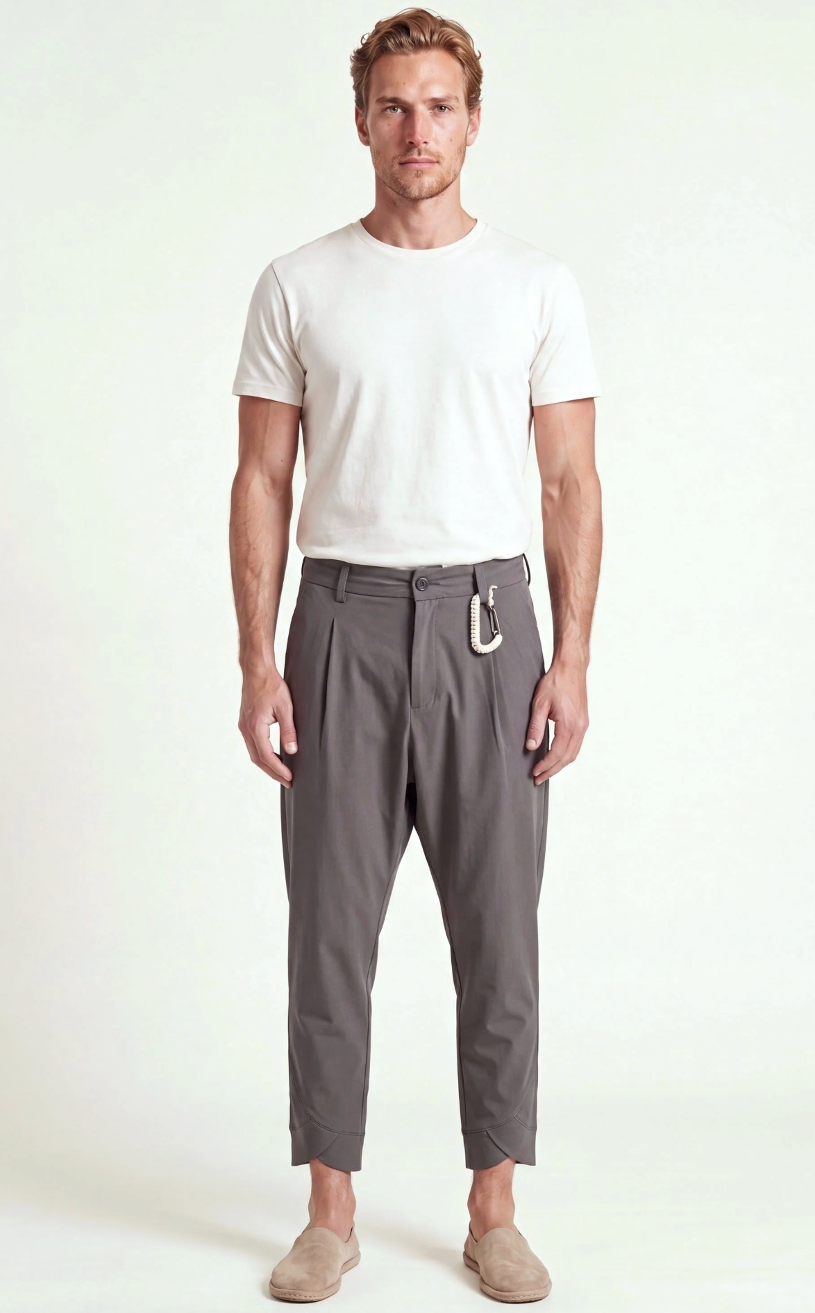 Single-Pleat Harem Casual Pants