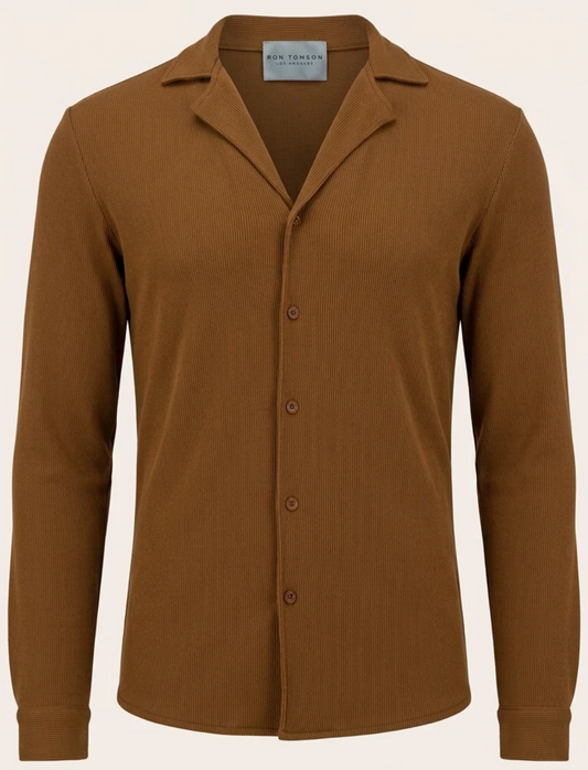 Lightweight Drapery Ribbed Shirt
