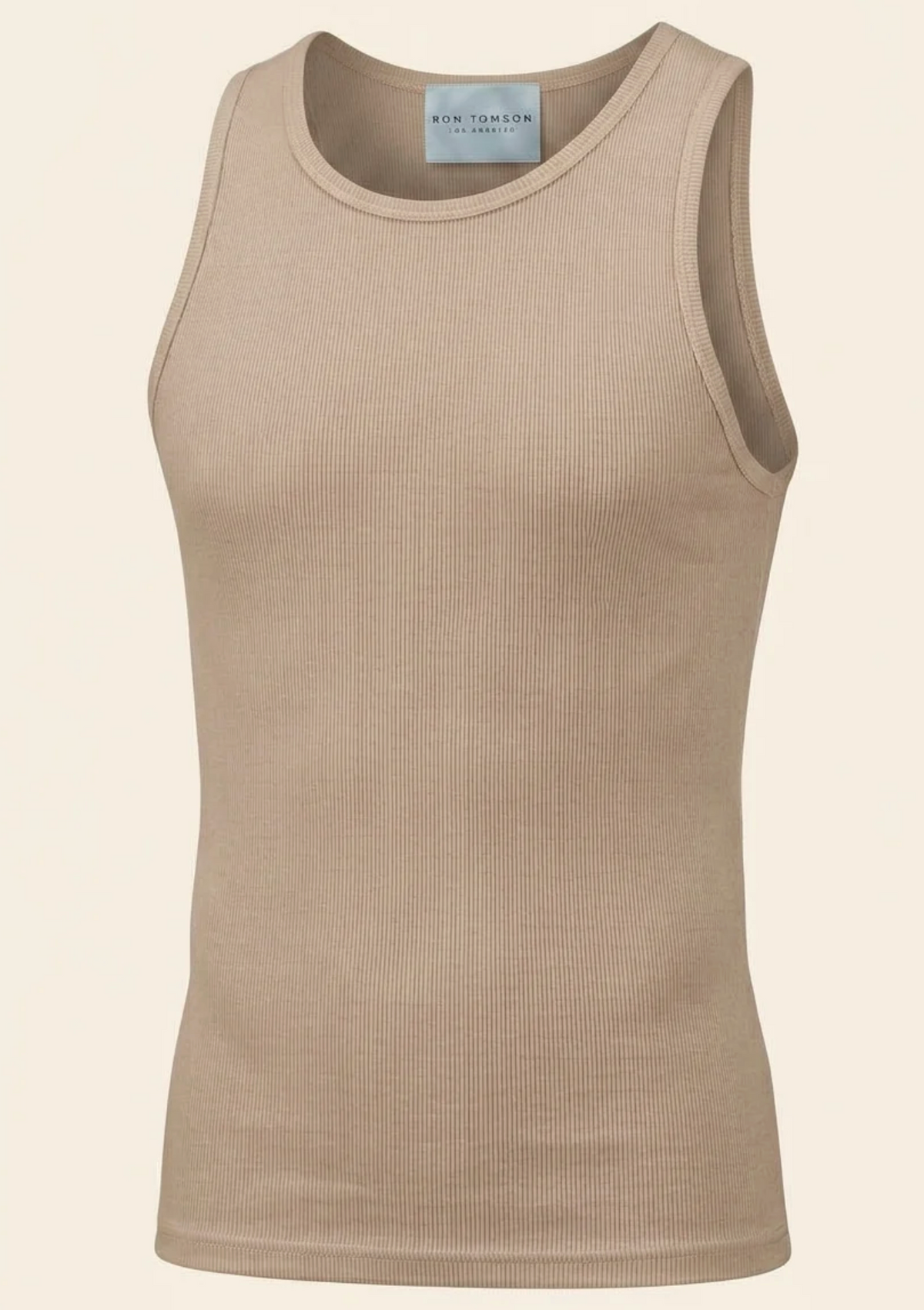 Ribbed Elastic Cotton Tank Top