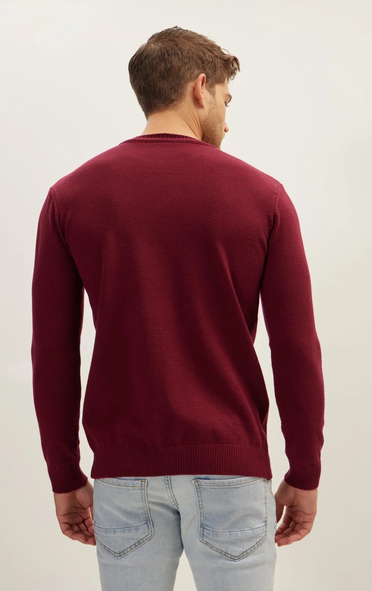 Classic Crew Neck Sweater Burgundy