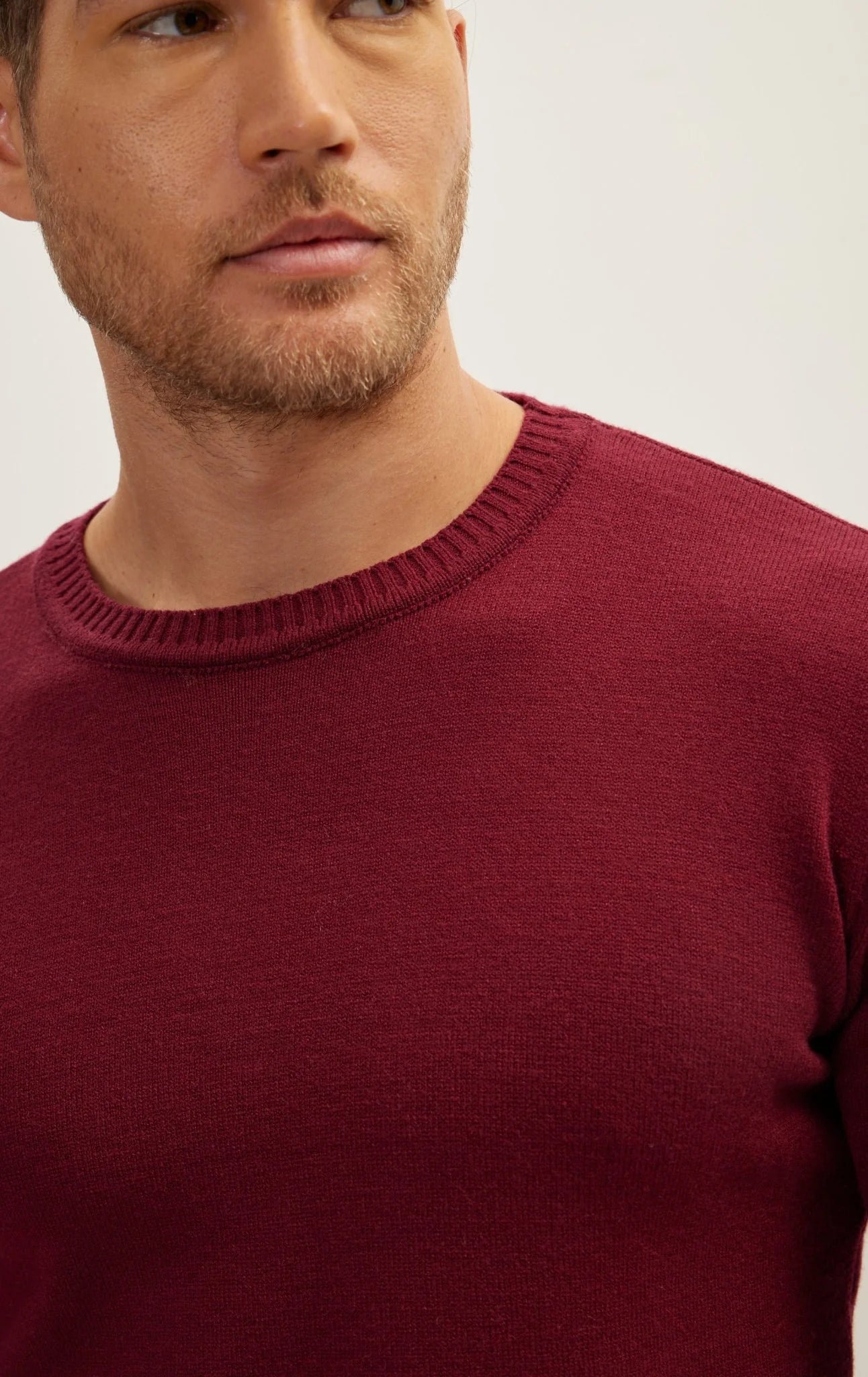 Classic Crew Neck Sweater Burgundy