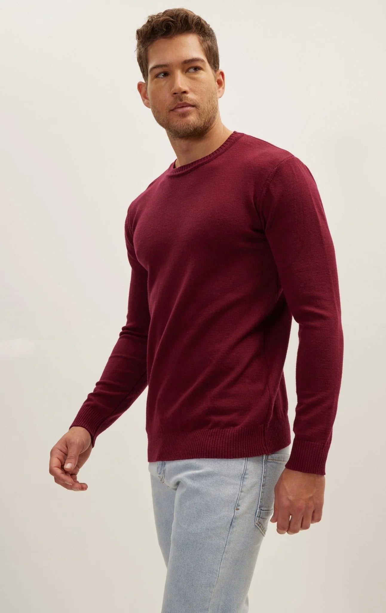 Classic Crew Neck Sweater Burgundy