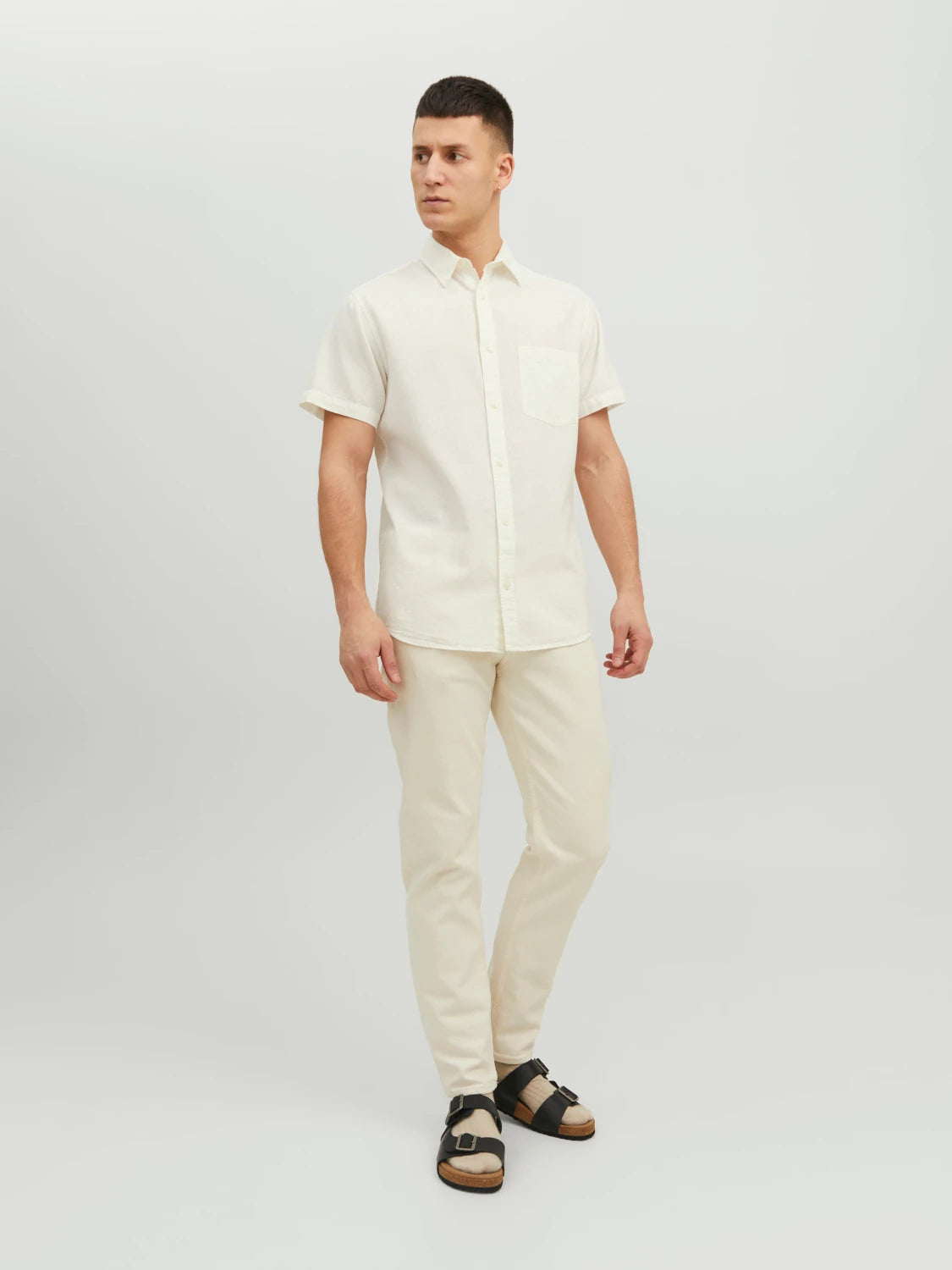 Linen Shirt Short Sleeves White