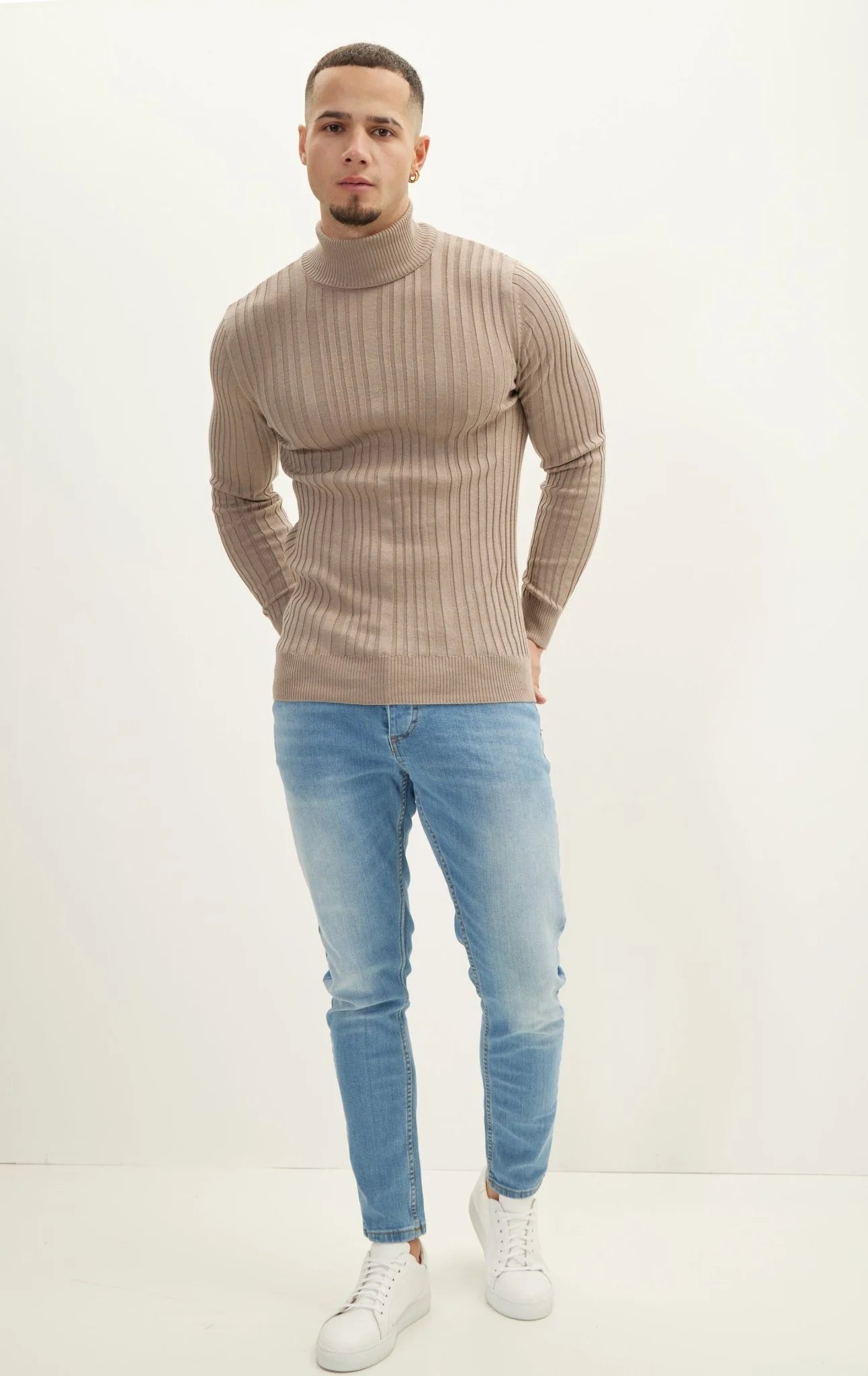 Roll Neck Ribbed Sweater Vizon