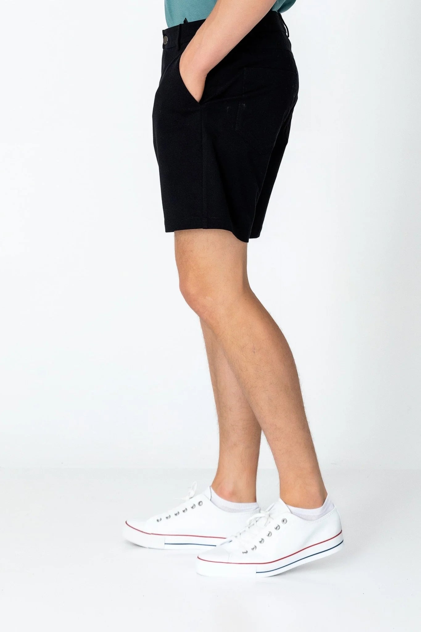 Side Pocket Lightweight Shorts - Black