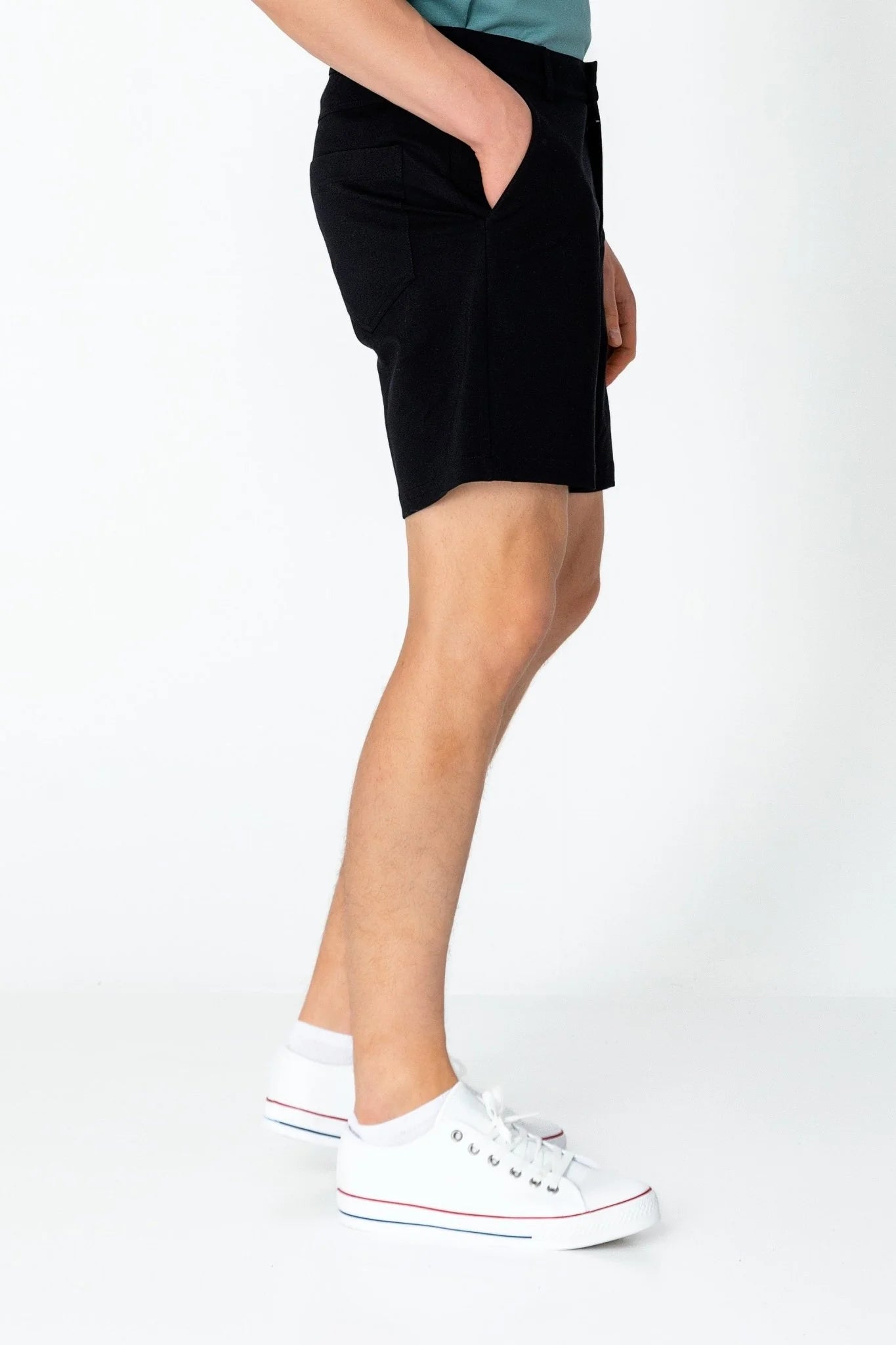 Side Pocket Lightweight Shorts - Black