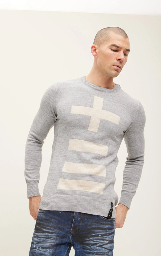 Signs Knitted Sweater Grey