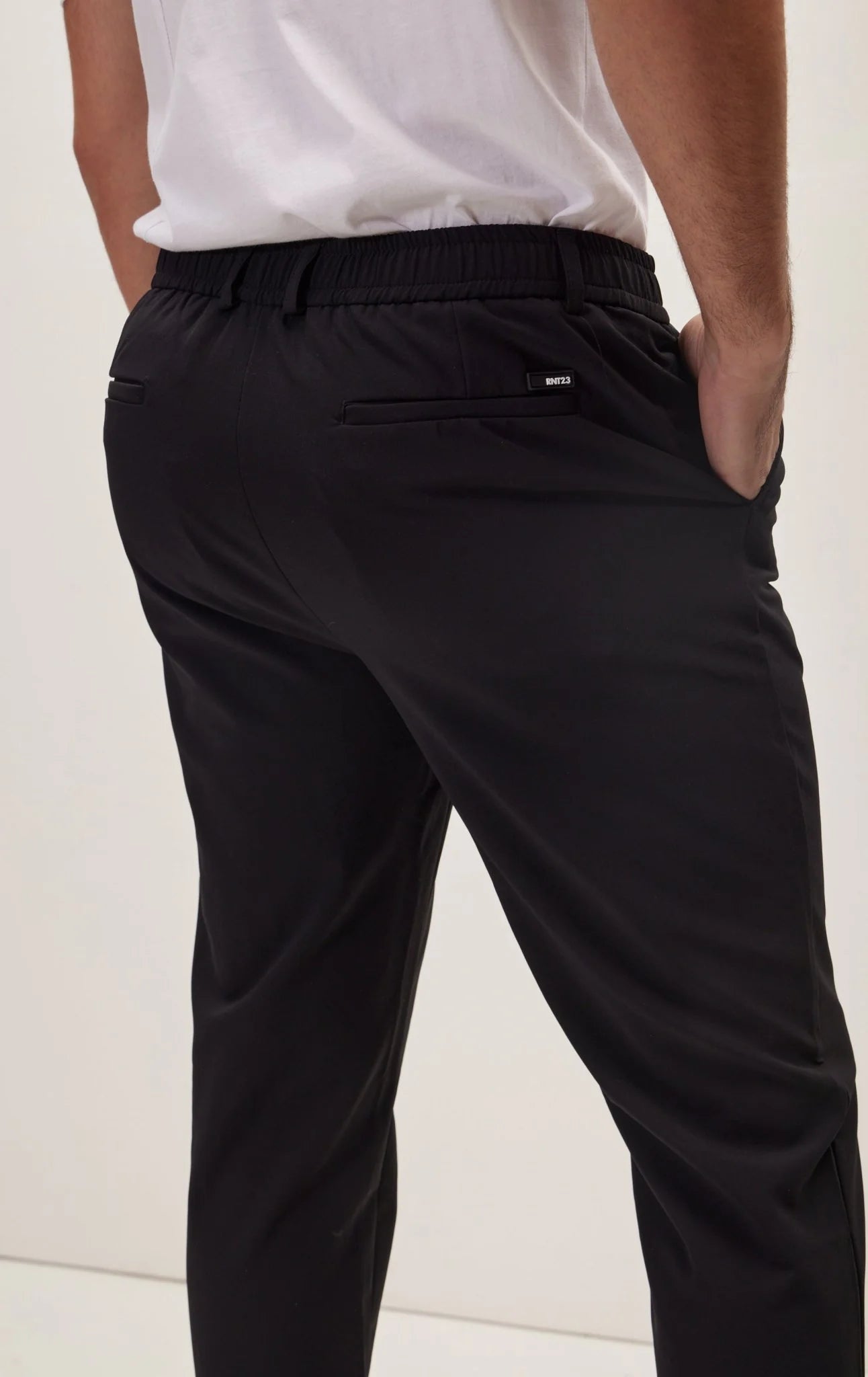 Wrinkle Free Tapered Travel Pants  Black