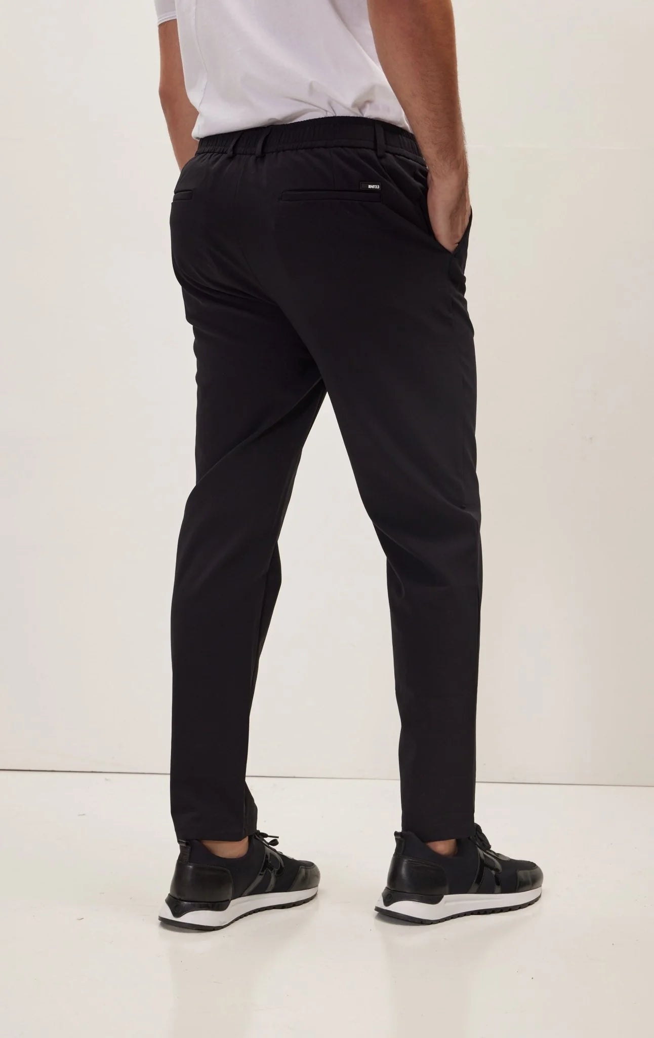 Wrinkle Free Tapered Travel Pants  Black